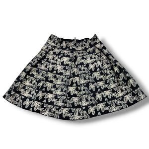 Guess Skirt Size Small Womens Pleated A-Line Skirt Gold Butterflies Circle Skirt